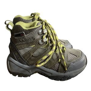 LL Bean Kids Trail Model Hiker Waterproof Green Boots Size 10